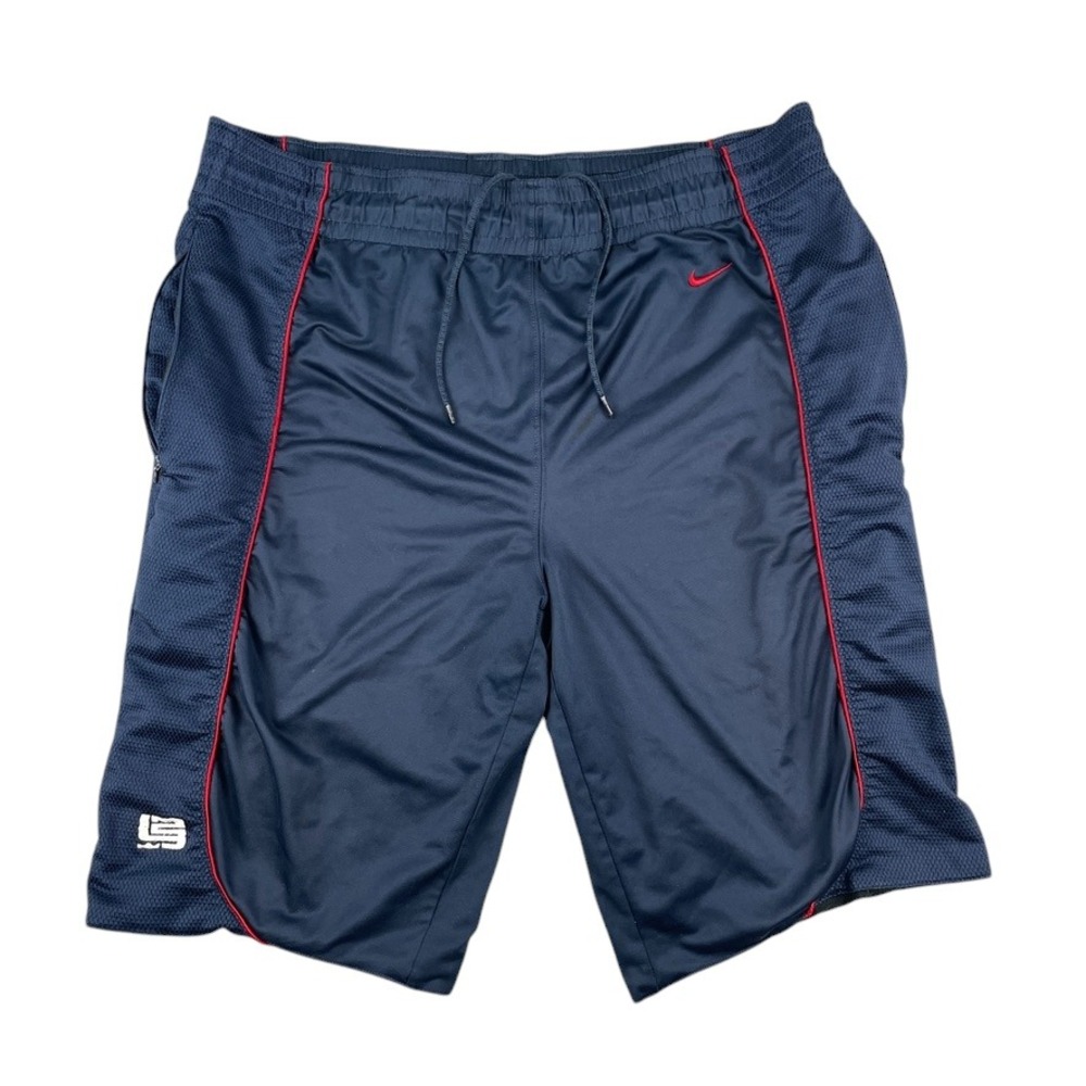 LeBron James Nike Basketball Shorts‎ Mens XL Swoosh Navy Zipper Pocket Polyester